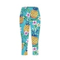thumbnail image 4 of Simua Capri Leggings for Women Summer Beach Printed High Waist Knee Length Slim Fit Yoga Cropped Pants, 4 of 5
