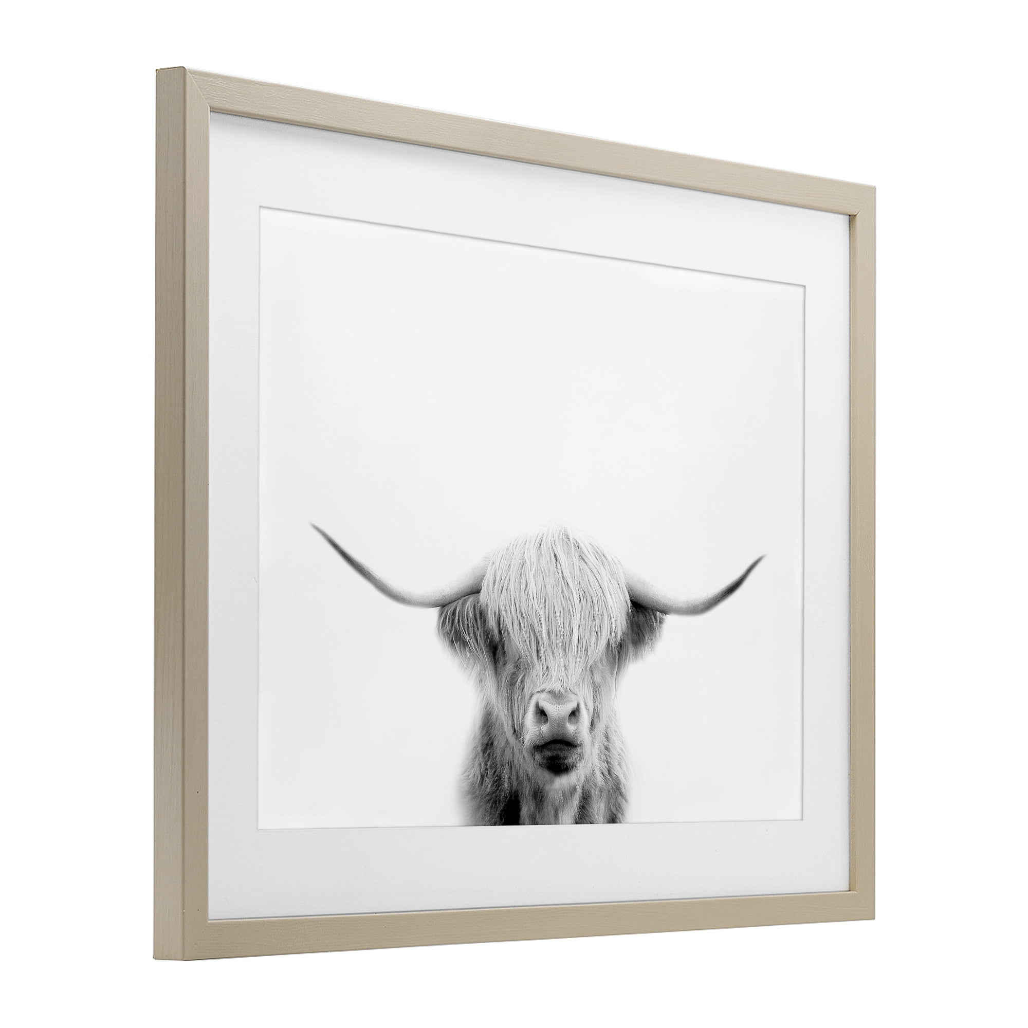Stupell Industries Scottish Cow Portrait Birch Framed Print Under Glass, design by Leah Straatsma