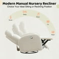 thumbnail image 3 of Aemeios Chenille Swivel Rocker Glider Manual Recliner Nursery Rocking Chair with Double Pockets, White, 3 of 6
