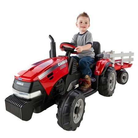 Peg Perego Case IH Magnum Tractor and Trailer 12-Volt Battery-Powered