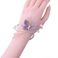 thumbnail image 6 of Dream Lifestyle Wrist Corsage with Butterfly Shape,Wristlet Band Bracelet for Women Bride Bridesmaid White Wedding Prom Children Show Out 1PC, 6 of 8