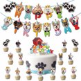thumbnail image 2 of 36Pcs Dog Birthday Decorations Dog Birthday Party Supplies Puppy Party Favors, 1 Pc Happy Birthday Banner 1 Pc Backdrop 18 Pcs Dog Balloons and 16 Pcs Cake Toppers for Kid Dog Lover, 2 of 7