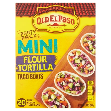 Old El Paso Taco Boats Mini Flour Tortillas 20 Ct Pack Old El
