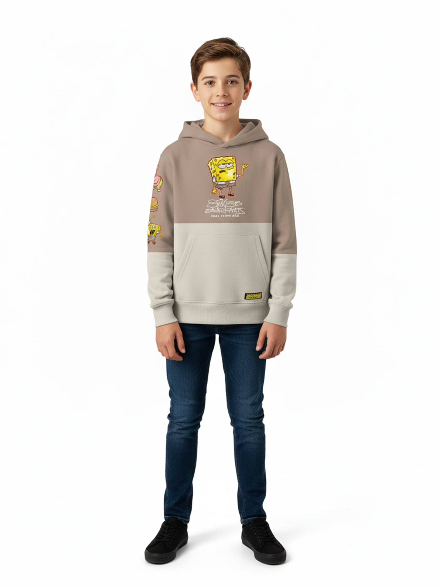 Spongebob Squarepants Boy’s Colorblock Fleece Graphic Hoodie, Sizes 4-18