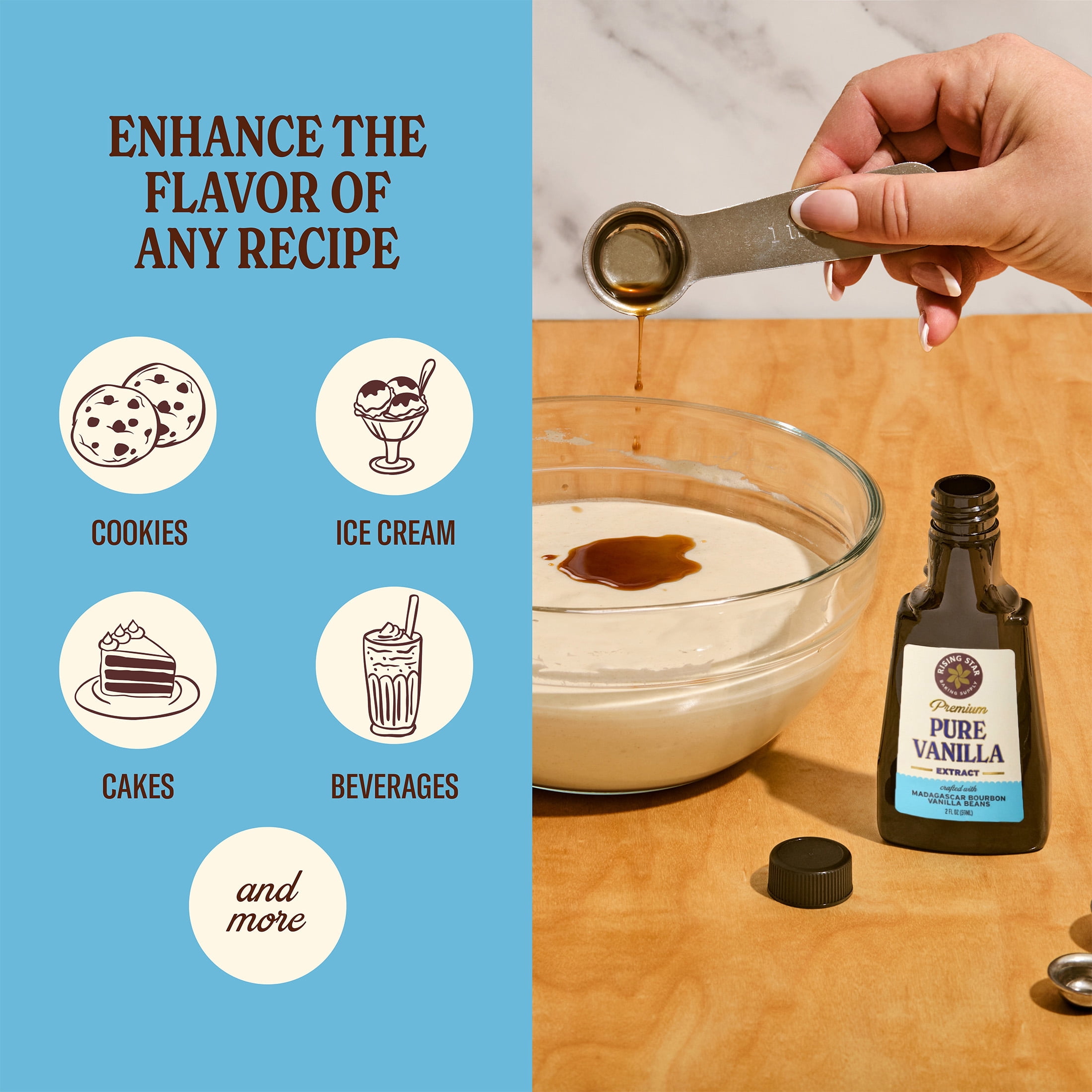 Rising Star Baking Supply Pure Vanilla Extract, 2 fl oz