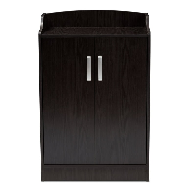 Baxton Studio Verdell Modern Wenge Brown Shoe Cabinet Walmart