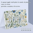 thumbnail image 3 of Yayeee Toggle Light Switch Wall Plate 2-Gang 4.56"x4.48" Decorative Outlet Cover, Blue Floral, 3 of 7