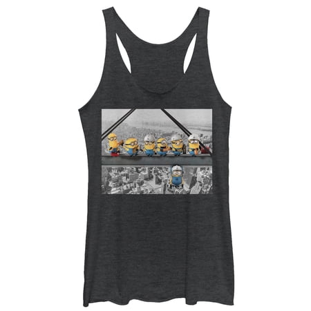 Women s Despicable Me Minion Lunch Hang Out Racerback Tank Top Black Heather Large