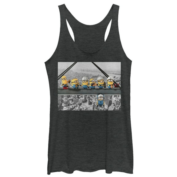 Women's Despicable Me Minion Lunch Hang Out Racerback Tank Top Black Heather 2X Large