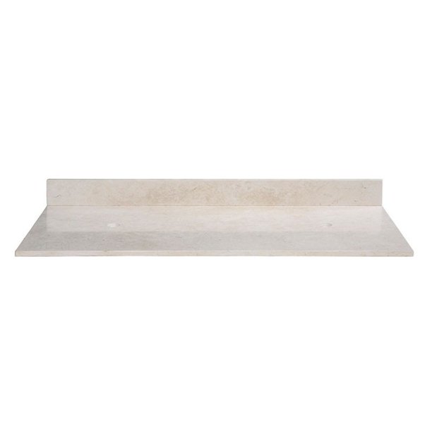 Xylem 61W x 22D in. Marble Vanity Top for Vessel Sinks Galala Beige
