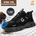 thumbnail image 2 of LAoutun Work Shoes for Men Steel Toe Shoes for Men Cushioning Steel Toe Construction Footwear Black, 2 of 6