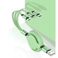 thumbnail image 5 of Línea de datos de extensión multifuncional portátil amarilla, línea de carga rápida de teléfono tres en uno de silicona líquida, 5 of 5