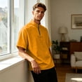 thumbnail image 5 of Golf Shirts for Men Half Zipper Relaxed Fit Drop Shoulder Summer Tee Classic Breathable Comfortable Style Solid Top, XL, 5 of 7