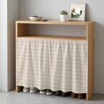 thumbnail image 6 of Linen Cream Grid Cabinet Curtains for Kitchen 35"W x 35"L, Square Frame Tan Plaid French Country Minimalist Laundry Sink Cabinets Magic Tape Short Curtain Privacy Panel for Bathroom Vanity Cabinets, 6 of 9