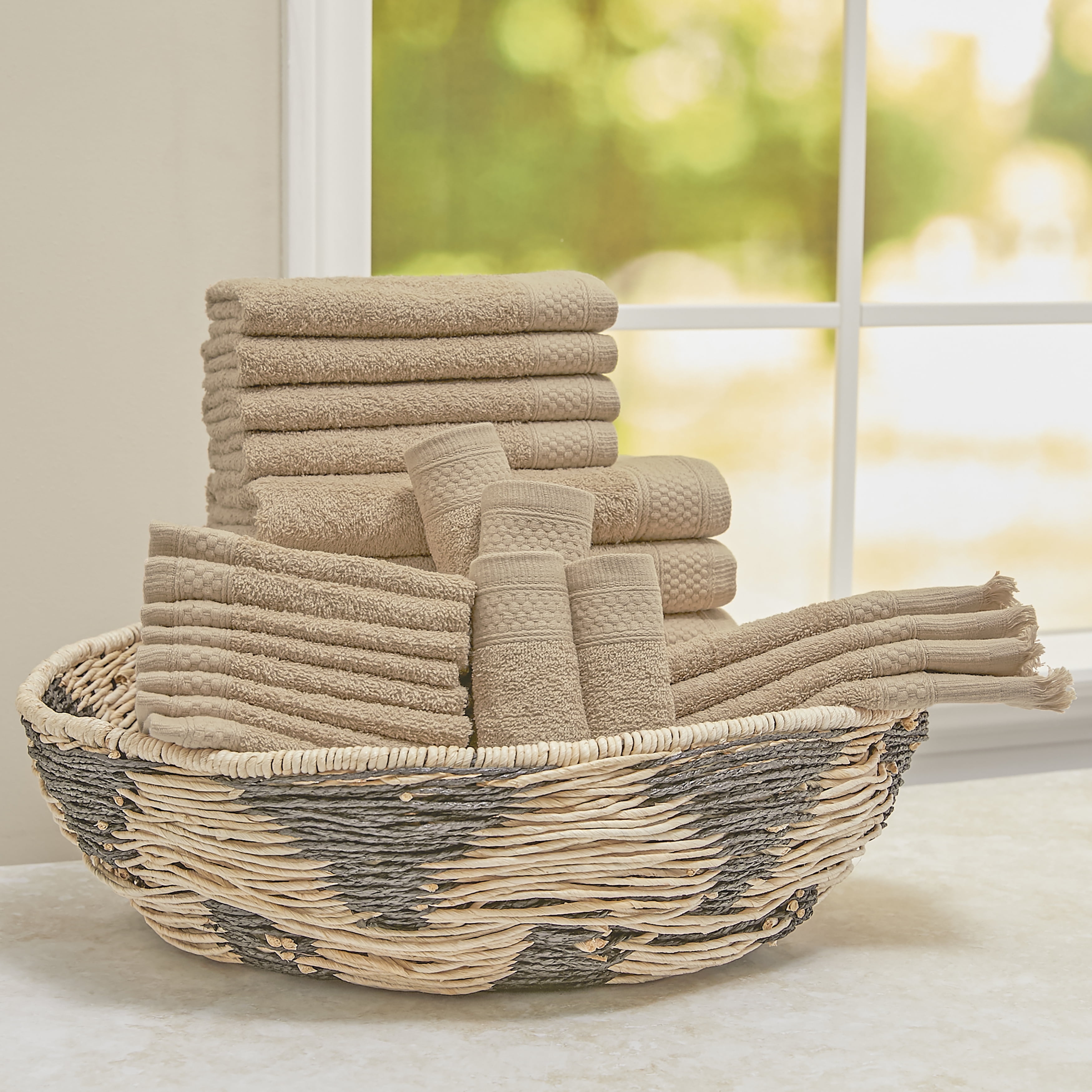 Baltic Linen 100 Cotton 24 Piece Cotton Bath Towel Set