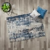 Better Homes & Gardens High Low Abstract Area Rug, Navy, 5' x 7'