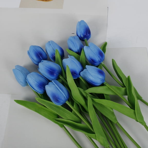 10 PCS Artificial Tulip Flowers 13" Real Touch PU Tulips Bouquet, Multicolor Flowers for Floral Arrangements, Easter, Mother's Day, Spring and Valentine's Day Decorations (I)