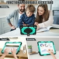 thumbnail image 5 of Dteck Case for iPad 10th Generation 10.9 inch 2022,Shockproof Durable Silicone Cover Rotatable Hand Strap Kickstand Built-in Pencil Holder Heavy Duty Case with Shoulder Strap,Black/Mint, 5 of 7