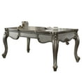 thumbnail image 2 of Three Drawer Executive Desk With Oversized Cabriole Legs, Antique Silver, 2 of 2