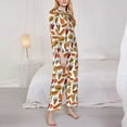thumbnail image 5 of Wukai Hot Dog Burger Print Women's Pajama Set - Soft Long Sleeve Sleepwear for Comfort and Style-Large, 5 of 9