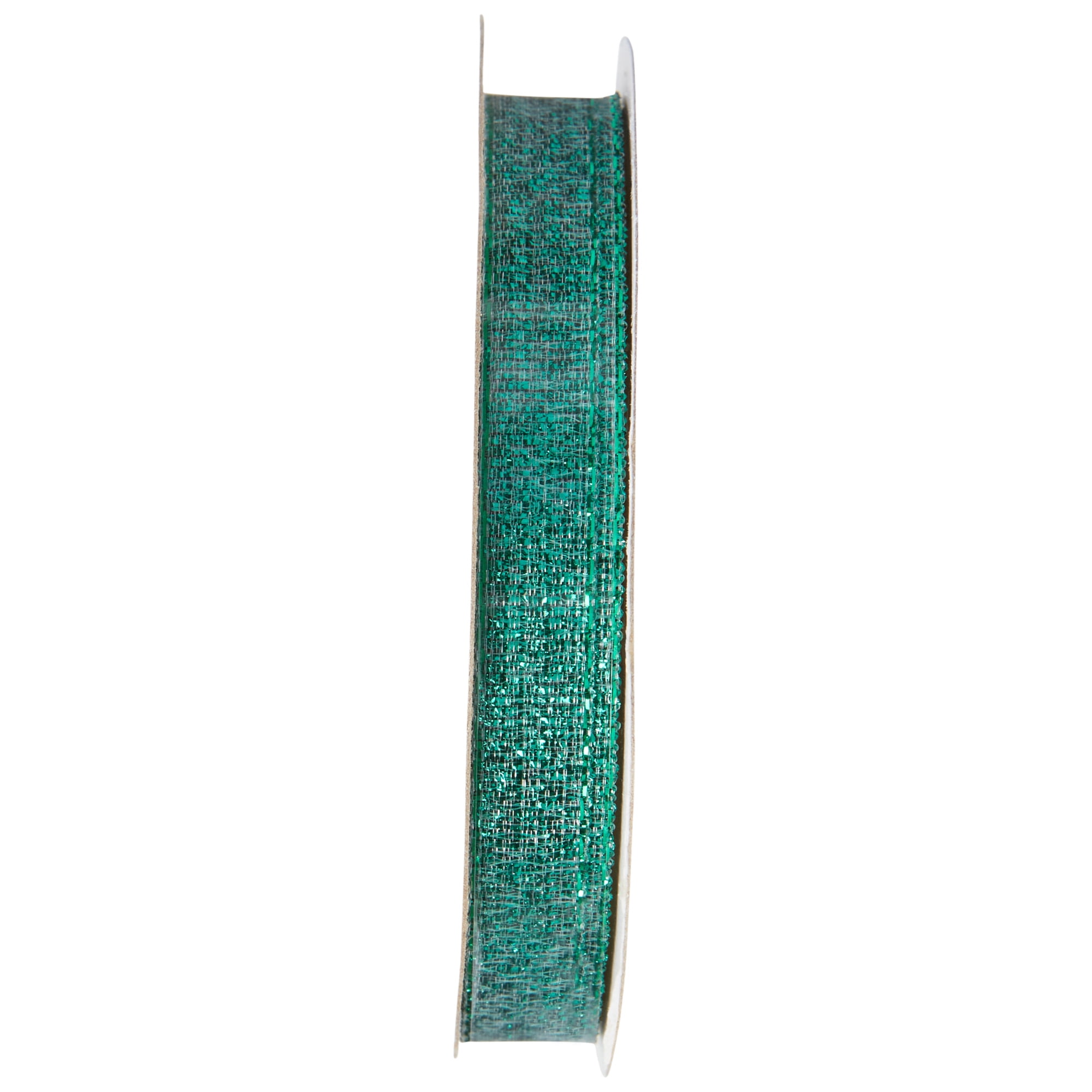 Offray Ribbon, Emerald Green 3/8 inch Galena Metallic Ribbon, 9 feet