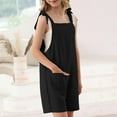 thumbnail image 3 of XXWXYD Girls Jumpsuit Sleeveless Adjustable Lace Trim Shoulder Strap Shorts with Pockets, Casual Romper for Spring Summer Fall, 3 of 8