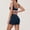 Navy(Sports Bra+Shorts), variant on Women 2 Piece Contrast Trim Workout Set, Double Strap Square Neck Padded Sports Bra & High Waist Butt Lifting Biker Shorts, Summer Yoga Gym Activewear Outfit
