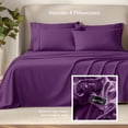 thumbnail image 4 of Bare Home Luxury Bed Sheet Set - Premium 1800 Collection - 6 Piece - California King, Plum, 4 of 8