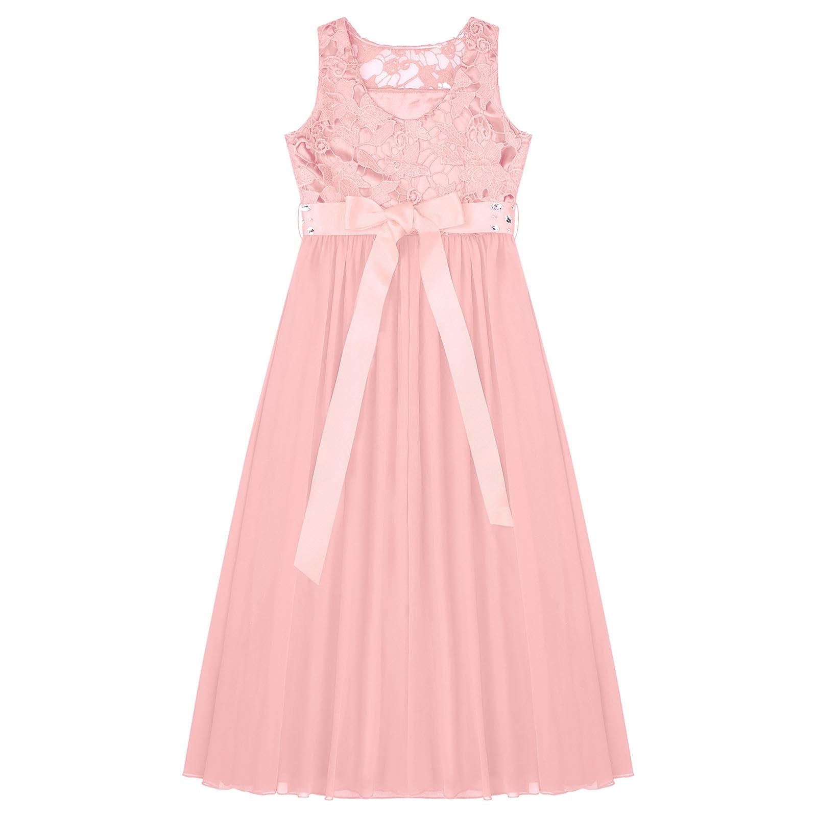 YONGHS Kids Girls Lace Bridesmaid Dress Long A-Line Chiffon YONGHS Kids Girls Lace Bridesmaid Dress Long A-Line Chiffon