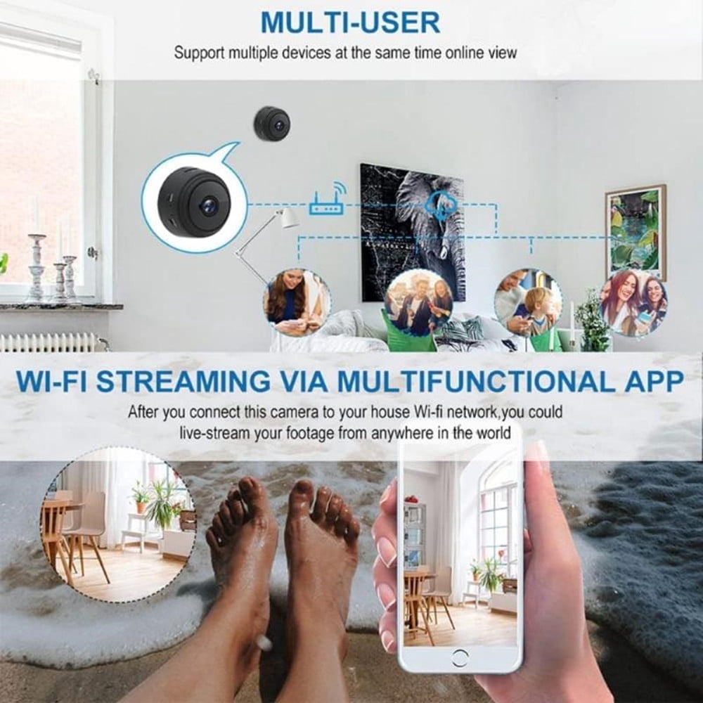 Ultra Compact 1080P WiFi Security Camera 2.4GHz Wireless Nanny Cam for Home, Pet & Baby Monitoring with Night Vision, Motion Detection, 128GB SD Support & Remote Viewing (5)