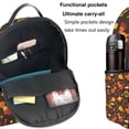 thumbnail image 5 of Lsque Thanksgiving Turkey Pattern Backpack – School Travel Canvas Daypack with Ergonomic Padded Straps, Multiple Compartments & Leather Handle, 5 of 5