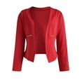 thumbnail image 3 of Vedolay Tops Suit Jackets for Women Plus Size Casual Long Sleeve Open Front Cardigan Work Office Blazer Jacket,Red XXL, 3 of 5