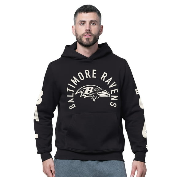 Men's Starter Black Baltimore Ravens Handoff Fleece Hoodie Sweatshirt