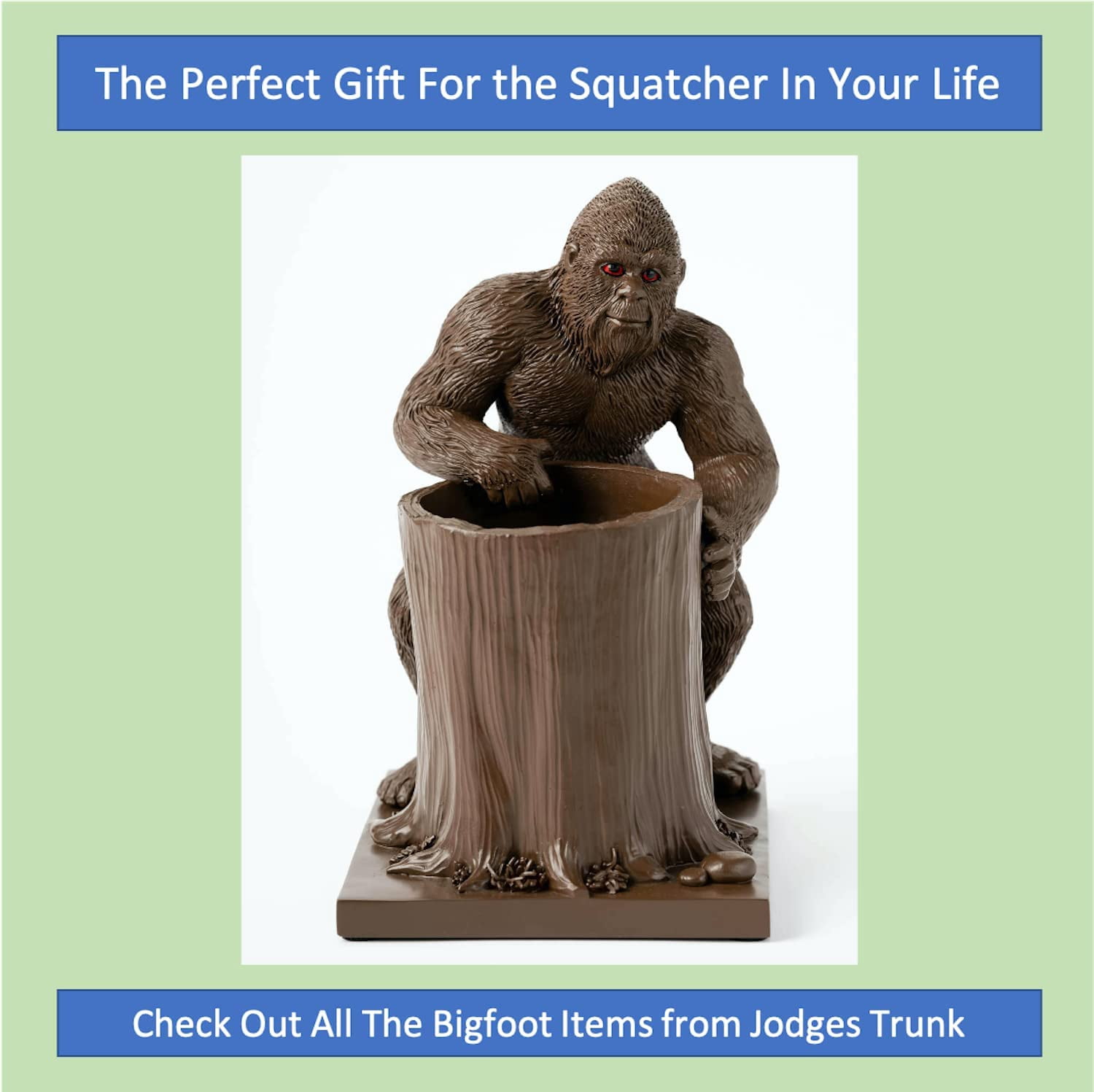 Jodges Trunk Bigfoot Pen and Pencil Holder – Sasquatch Desk Accessories and Office Decor – Bigfoot Gifts for Men and Women – Fun Cryptid Gifts for White Elephant Party