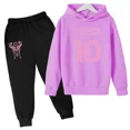 thumbnail image 3 of 024 Sudadera con capucha para niños, conjunto de sudadera con capucha con letras creativas para niños y niñas en edad preescolar de 3 a 13 años, conjunto deportivo de ocio para el sol, 3 of 5