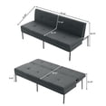 thumbnail image 2 of DEALTOPS 63" Convertible Futon Sofa Bed, Modern Polyester Loveseat with 5-Level Reclining Backrest, Gray, 2 of 8