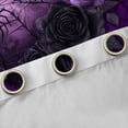 thumbnail image 4 of Homewish Gothic Purple Rose Blackout Curtains Set of 2 (52x84 Each) For Teens Adults,Flowers Love Heart Window Curtains,Black Spider Web Curtains and Drapes,Exotic Style Bedroom Decor, 4 of 6