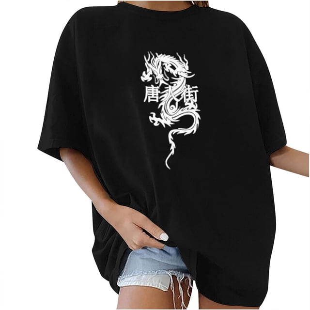 Blusa de manga corta con estampado de cuello redondo informal para mujer a la moda, Tops de verano Pompotops hkajfhjk465478