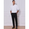 thumbnail image 5 of DARING DIVA Men's Plaid Collar Long Sleeve Button Down Business Dress Shirt White M, 5 of 7