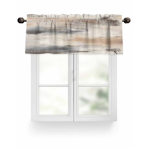 Valances for Windows Valance Rod Pocket Light Filtering Short Window Treatments Curtains for Kitchen Bathroom Living Room Bedroom, 1 Panel, 54 x 18 Inch