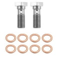 thumbnail image 1 of Unique Bargains 2pcs AN3 3/8-24 Thread Turbo Brake Line Banjo Bolt with Copper Washers Single Banjo Bolt 25mm Length, 1 of 6