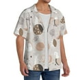 thumbnail image 2 of Uemuo Rabbit In Space Pattern Cotton Linen Short Sleeve Shirts,Casual Lightweight Button Down Shirts,Vacation Beach Summer Tops-Large, 2 of 7