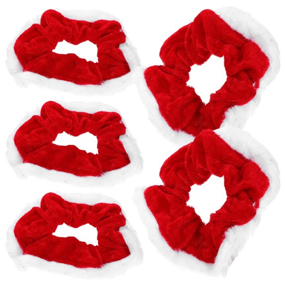 TABLZONE 5 Pcs Red Holiday Scrunchies Elastic Hair Ties for Parties Ceremonies and Everyday Use