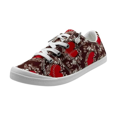

ZXHACSJ Floral Print Women s Sports Shoes Flat Breathable Shoes Women s Shoes Coffee 37