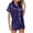 Dark Blue 2 piece outfit for women, variant on Usmixi Womens 2 Piece Sleepwear Comfy Silky Satin Pajamas Homewear Sets Casual Button Down Short Sleeve Tops and Shorts Lounge Sets with Pocket under $5