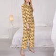 thumbnail image 3 of Fotbe Submarine Sub Sandwich Conjunto de Pijama de Manga Larga para Mujer con Estampado, Ropa de Dormir de 2 Piezas, Conjunto de Casa Suave y Cómodo con Bolsillos-Medium, 3 of 7