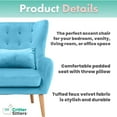 thumbnail image 4 of Critter Sitters Teen Chair Wingback Accent Chair with Lumbar Pillow Faux Velvet with Wooden Legs Teal, 4 of 10
