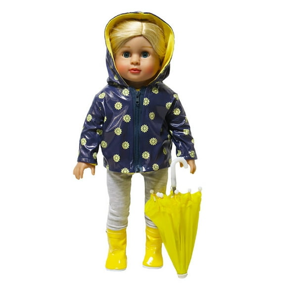 Yellow Daisy Rainy Day 5pc Made to fit an 18in Doll