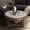 Gray, variant on MDQMD Grey Coffee Table with 2 Layers for Storage, Farmhouse Center Table with Shelve,Upholstered Round Ottoman Table with Solid Wood Legs for Living Room