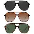 thumbnail image 1 of YDAOWKN Gafas de sol de aviador cuadradas retro para mujer y hombre, gafas de sol vintage de los años 70 con doble puente, 1 of 1